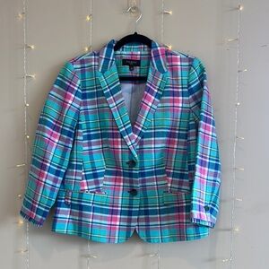 Talbots Multicolor Plaid Blazer